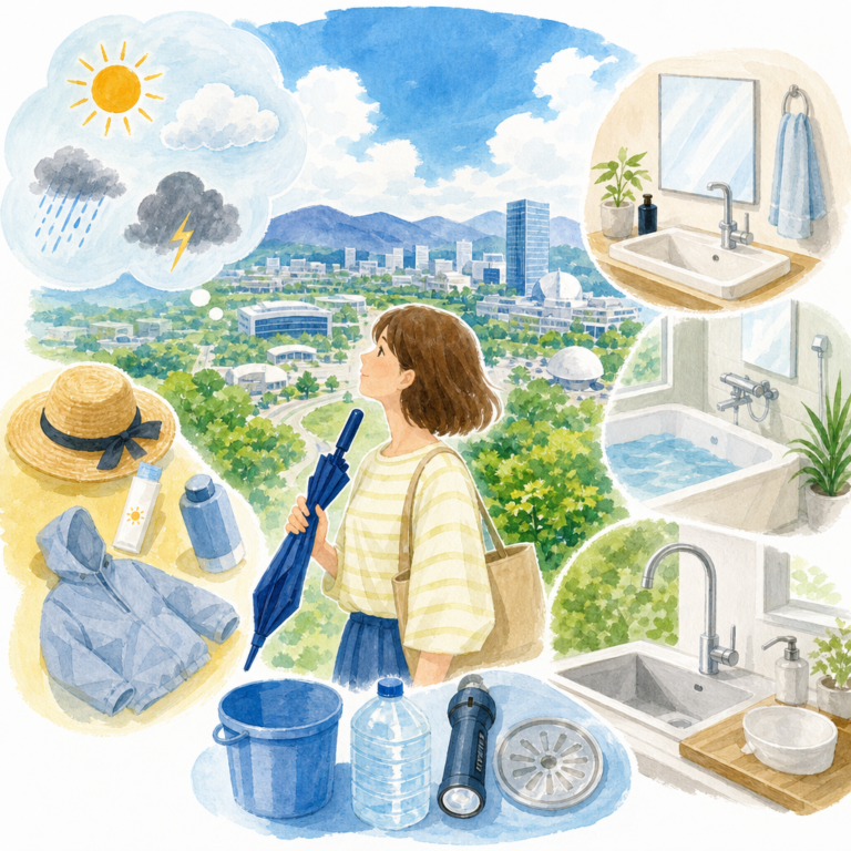 つくばの天気で決める外出前と住まいの水回り備え